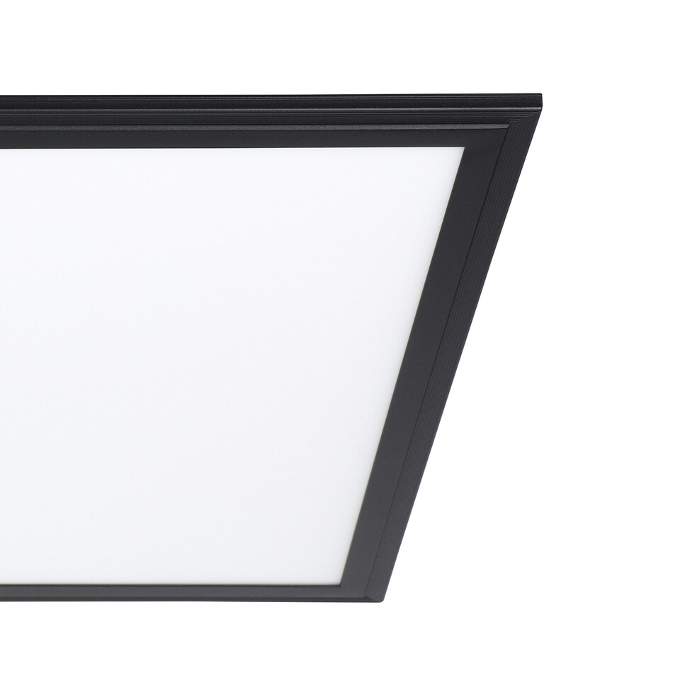 image 1 of EGLO Salobrena 1 Ultra-Slim Modern Black Square LED Ceiling Light WBS Black
