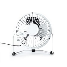 Status Portable USB Powered 4" Desk Mini Fan White Metal