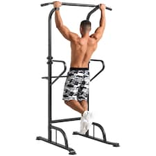 HOMCOM Power Tower Multi-Function Pull Up Station with Adjustable Height for Gym