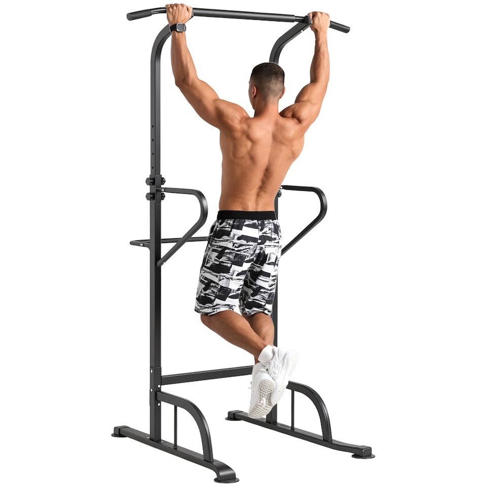 image 1 of HOMCOM Power Tower Multi-Function Pull Up Station with Adjustable Height for Gym