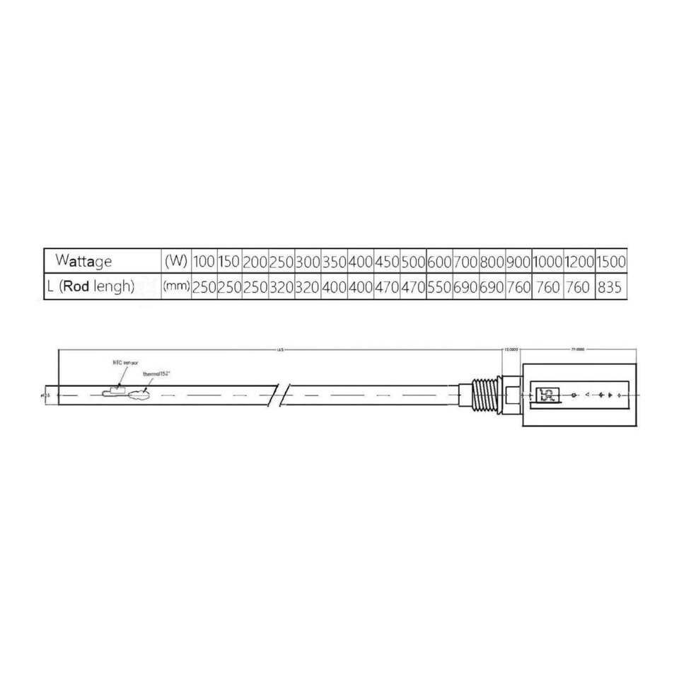image 1 of INOW+ - Brushed Brass Heating Element 200w Thermostatic WIFI