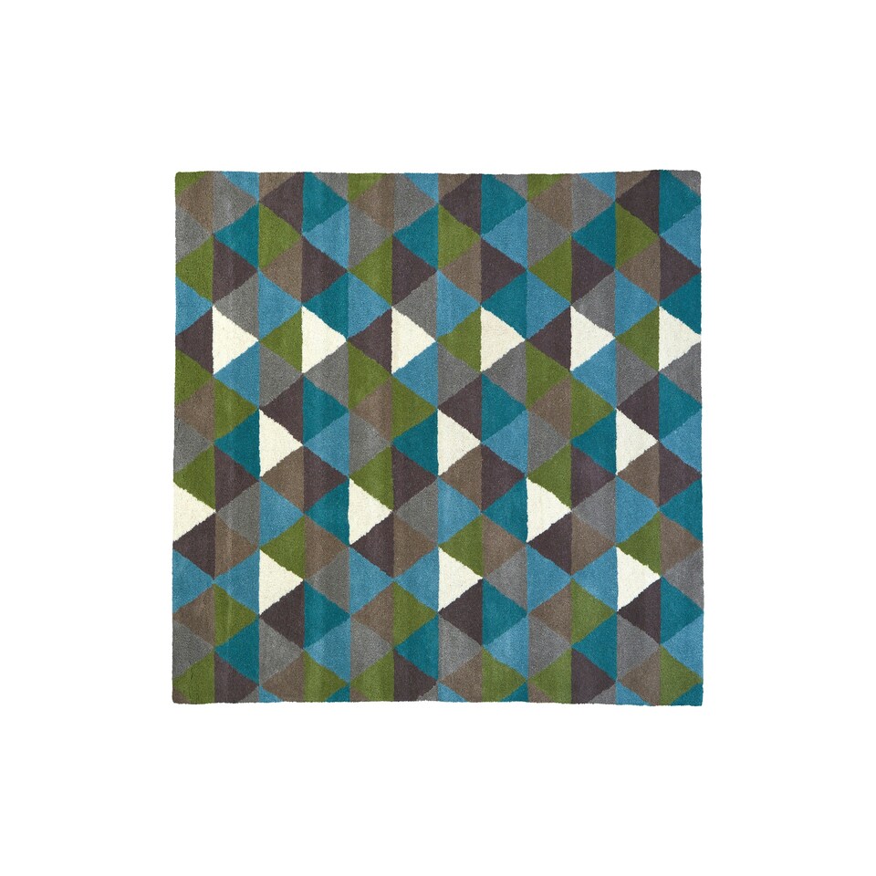 image 1 of Interiors by Premier Multicoloured Hand Tufted Small Rug, Geometric Pattern Wool Cotton Blend Rug, Soft Underfoot Modern Area Rug Multi