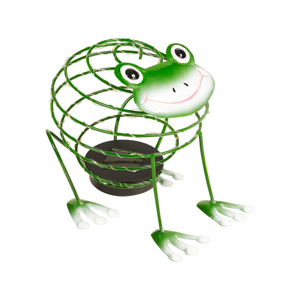 image 1 of GardenKraft 14990 Solar Powered Light Up Frog Garden Feature