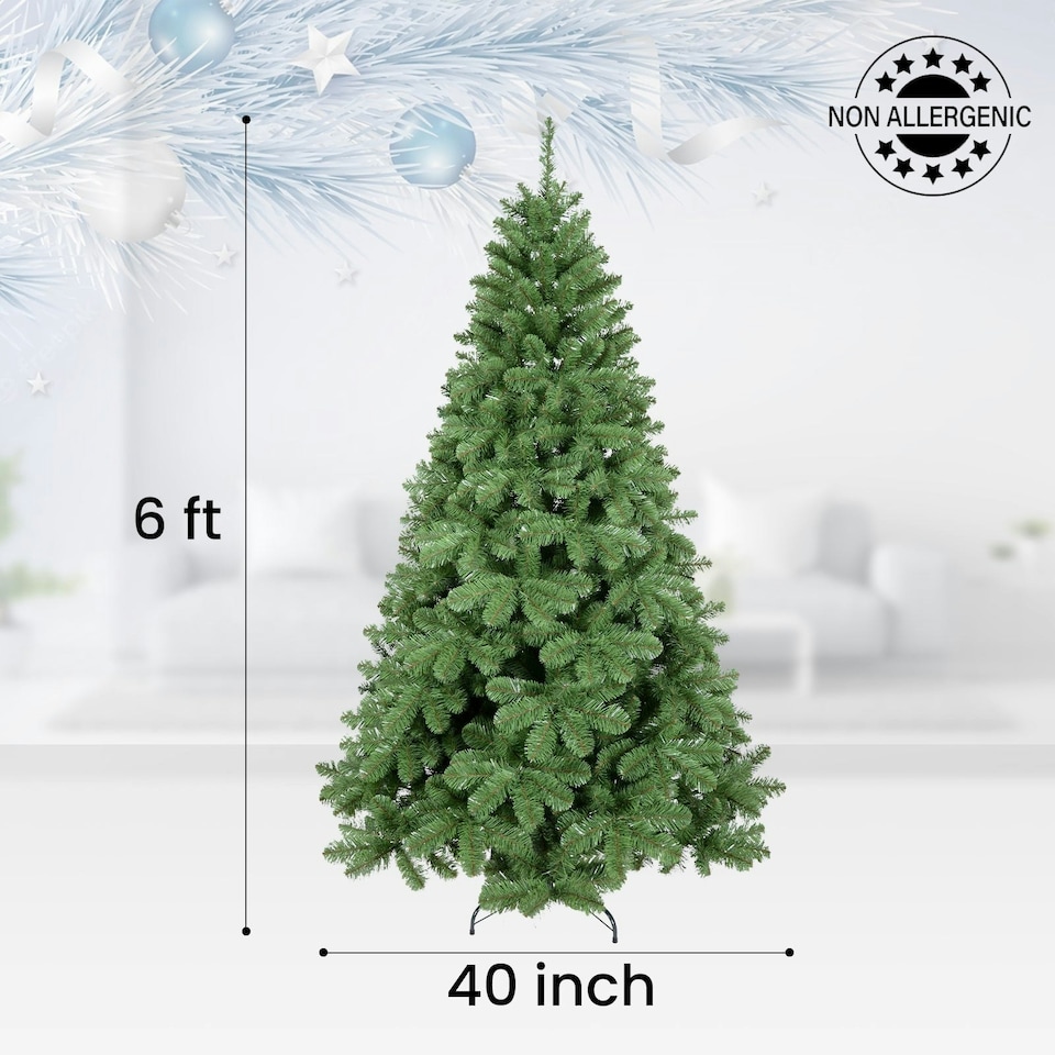image 1 of 6FT Luxury Imperial Grand Fir Full Artificial Christmas Tree 1000 Branch Tips | Multi | 6ft