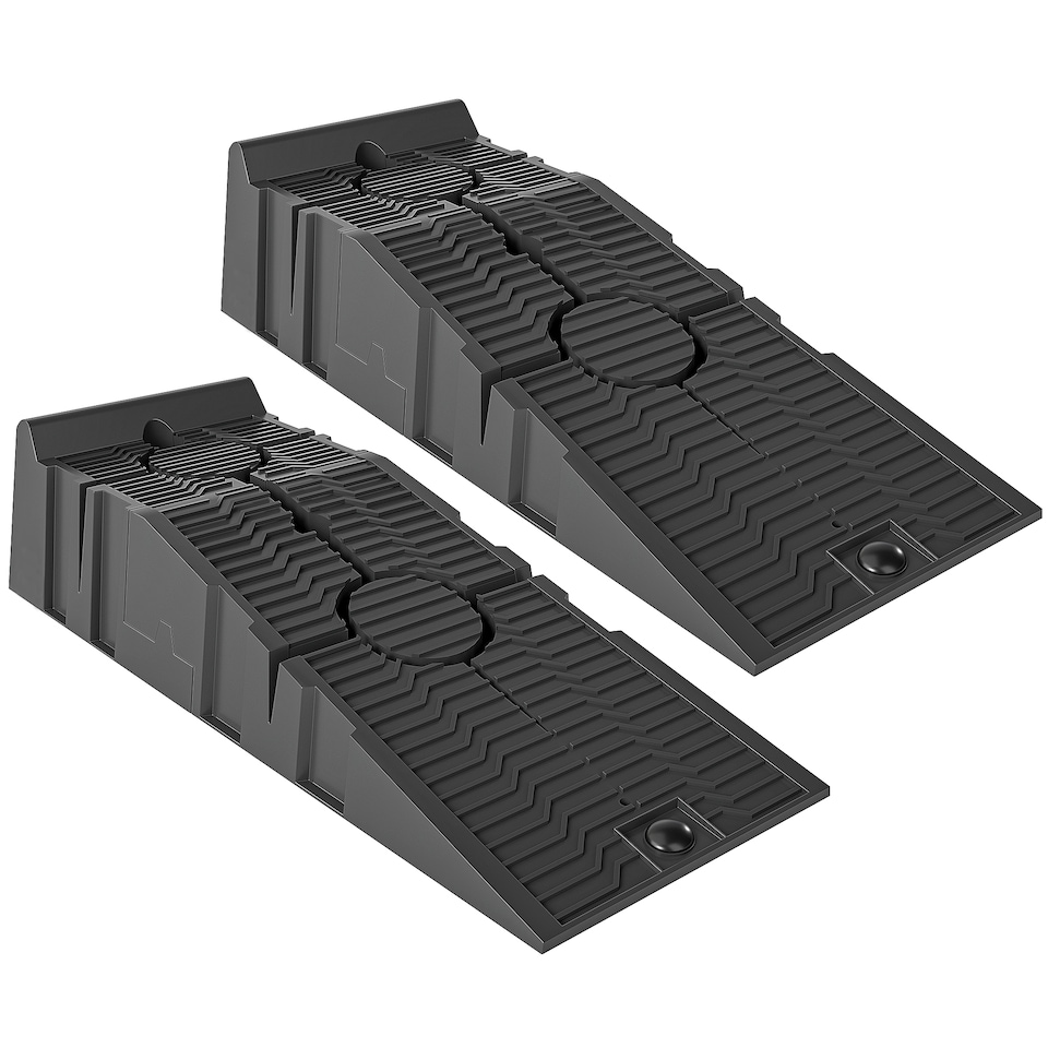 image 1 of DURHAND 2.5 Ton Plastic Car Lifting Ramps Automotive Vehicle Garage, Black | Black
