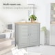 image 7 of VonHaus Shrewsbury Grey Bathroom Storage Cabinet with Wood Effect Top
