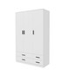 image 1 of 3 Door 4 Drawer Wardrobe With Hanging Rail And Storage Shelf | White | White Carcass & Door | 1