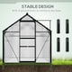 image 5 of Outsunny 6x10ft Walk-In Polycarbonate Greenhouse Plant Grow Galvanized Aluminium