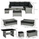 image 7 of Outsunny 5 PCs Rattan Garden Furniture Set with Stools, Table, Cushion, Grey