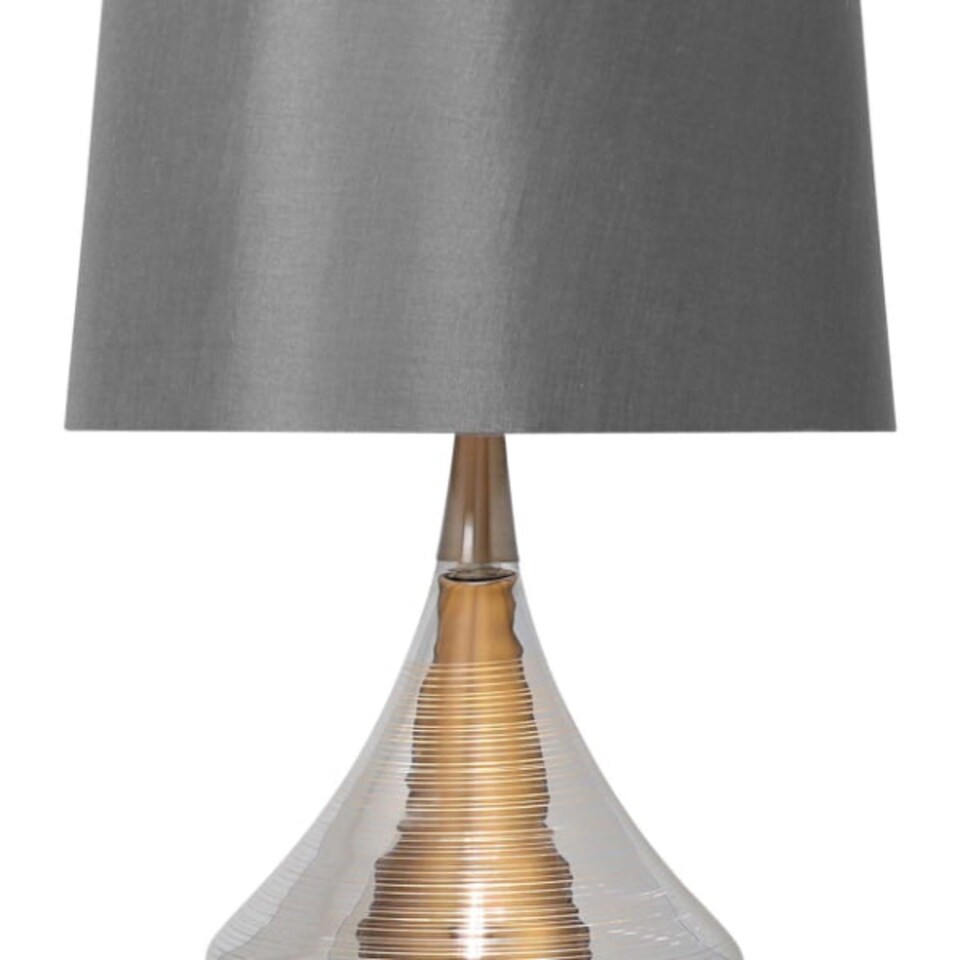 image 1 of Willis Satin Nickel Glass Table Lamp Grey