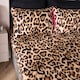 image 3 of OHS Leopard Print Microfibre Easy Care 25cm Deep Fitted Bed Sheet | Brown | Natural | King