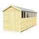image 1 of 6 x 20 Feet Apex Shed - Single Door With Windows - Wood - L590 x W175 x H217 cm Brown