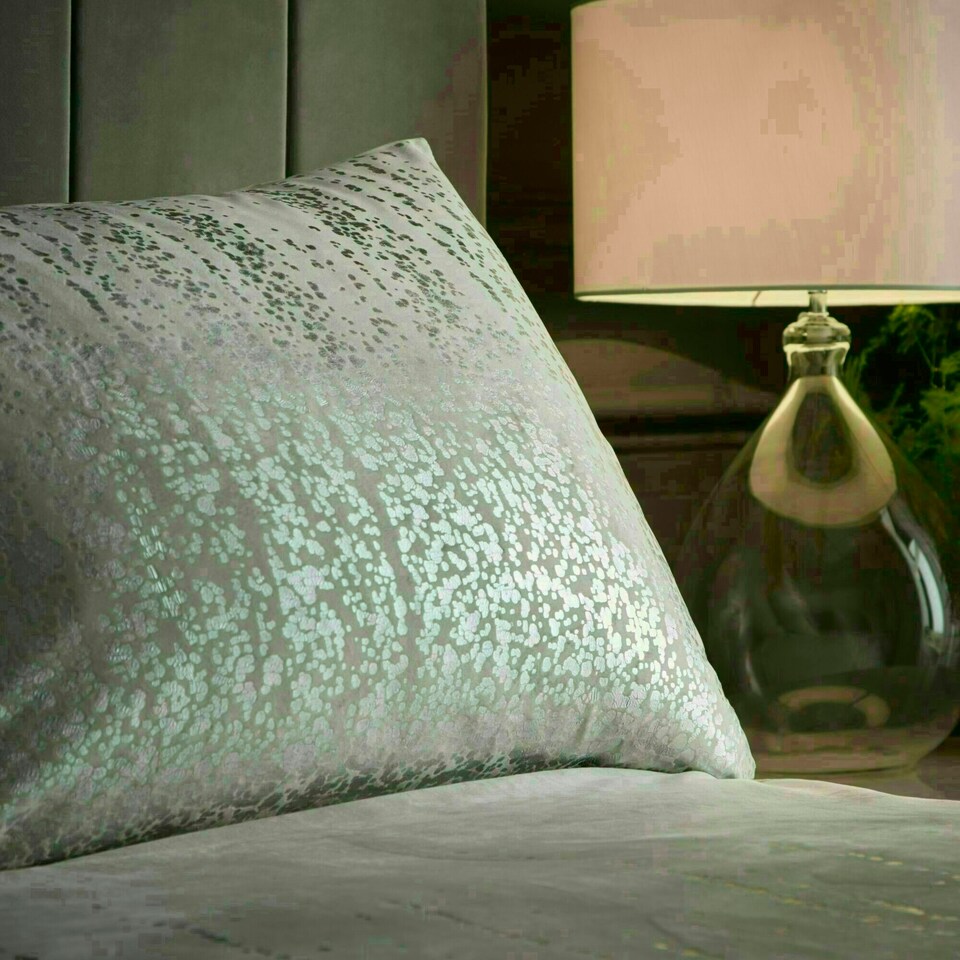 image 1 of Portfolio Home Marseilles Printed Velvet Metallic Duvet Cover Set With Pillow Cases Black | King