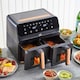 image 2 of Neo Black & Copper Electric 8.5L Digital Air Fryer with Dual Drawer and Glass Viewing Window