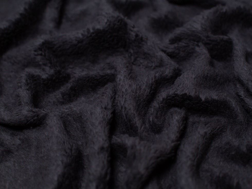 Minerva Core Range Black Cotton Sherpa Fleece Fur Fabric for Dressmaking, Toy Making, 150cm / 59" Wide - per metre