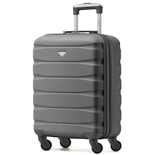 Flight Knight 55x40x23cm Cabin Bag, Suitcase for Lufthansa & Over 30 Airlines Including British Airways, EasyJet - Lightweight 4 Wheel Carry On Suitcase | Grey | Charcoal | Cabin Bag