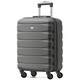 image 1 of Flight Knight 55x40x23cm Cabin Bag, Suitcase for Lufthansa & Over 30 Airlines Including British Airways, EasyJet - Lightweight 4 Wheel Carry On Suitcase | Grey | Charcoal | Cabin Bag