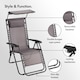 image 8 of VonHaus Set of 2 Textilene Folding Garden Zero Gravity Sun Lounger Chairs with Canopy | Grey | One Size