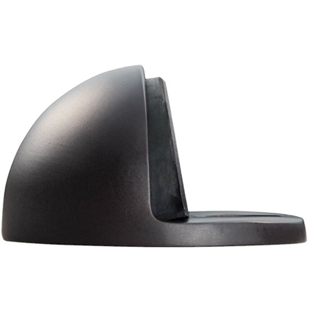 Loops Floor mounted Oval Doorstop 44 x 22mm Matt Bronze Half Moon Stopper