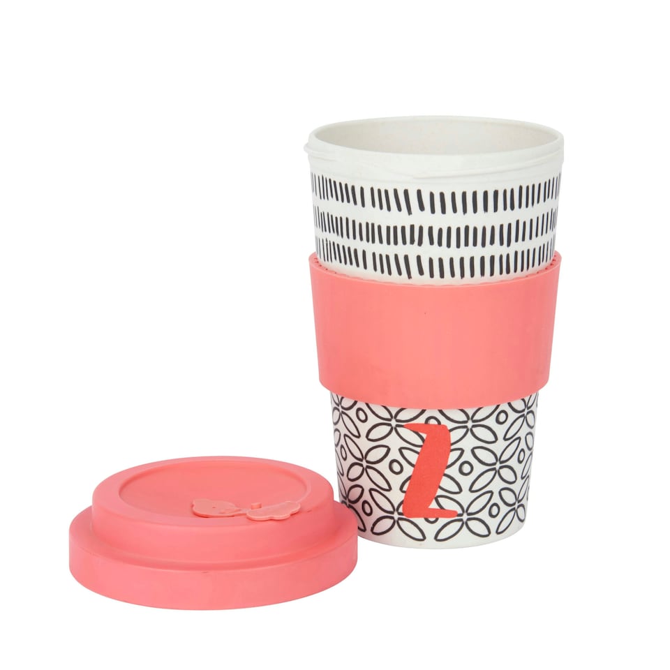 image 1 of KitchenCraft 410ml Bamboo A to Z Letter "Z" Reuseable Mug | Multi