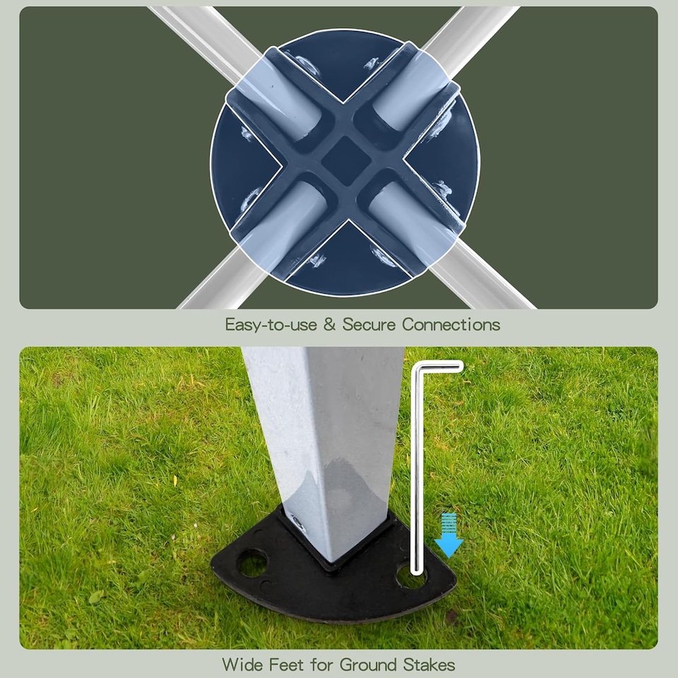 image 1 of Alivio 3 x 3m Patio Pop Up Gazebo, Outdoor Party Wedding Tent Canopy (Green)