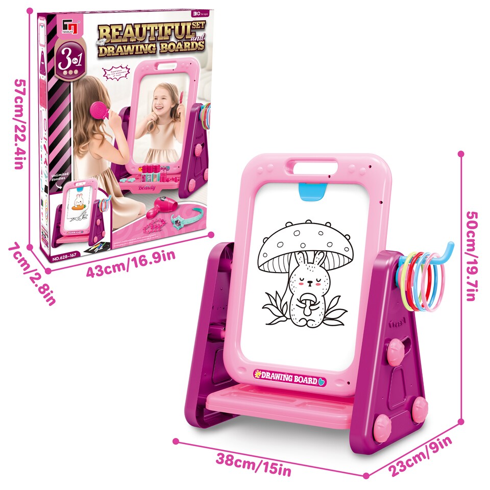 image 1 of Creative Glow 3-in-1 Vanity & Drawing Play Set