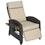 Khaki cushion, brown rattan