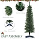 image 5 of HOMCOM 5FT Pencil Slim Artificial Christmas Tree with Study Stand Tips Green