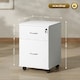 image 3 of HOMCOM Pedestal Office Mobile Filing Cabinet 2 Drawer White