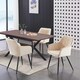 image 9 of Single Camden Modern Velvet Dining Chair with Armrests, Quilted Design & Black Metal Legs Cream