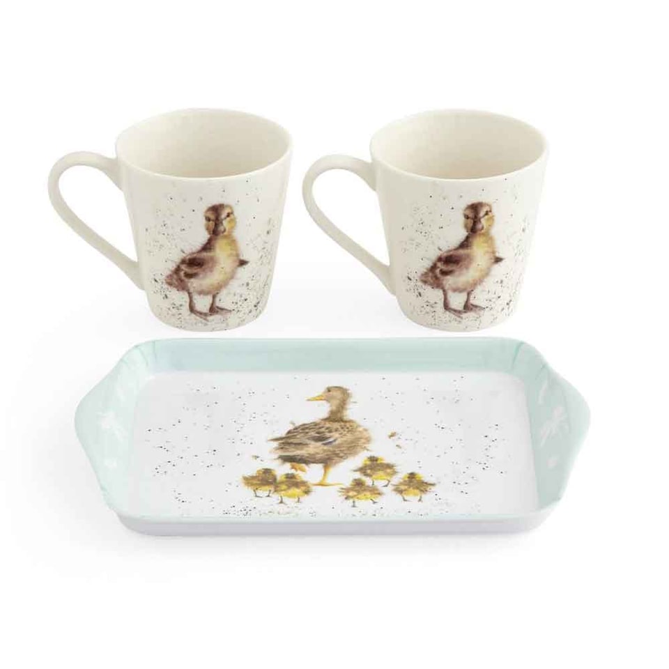 image 1 of Wrendale Designs Lovely Mum Porcelain Mug & Melamine Tray Set | Multi | 3