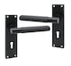 image 8 of Golden Grace Victorian T-Bar Linear Design Lock Door Handle Set Matt Black Finish with 3 Lever Lock - 150mm