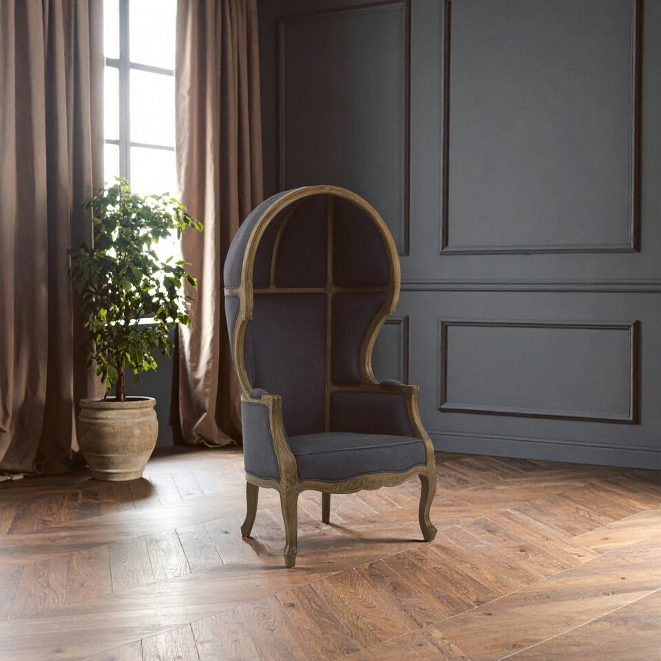 image 1 of Interiors by Premier Cabra Graphite Dome Chair Grey