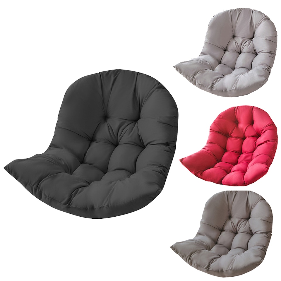 image 1 of Living and Home Thick Hanging Egg Swing Chair Cushion - Black | Black