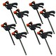 image 1 of 4" Quick Release Rapid Bar Clamp Holder Grip Spreader Speed Clamps 8 Pack