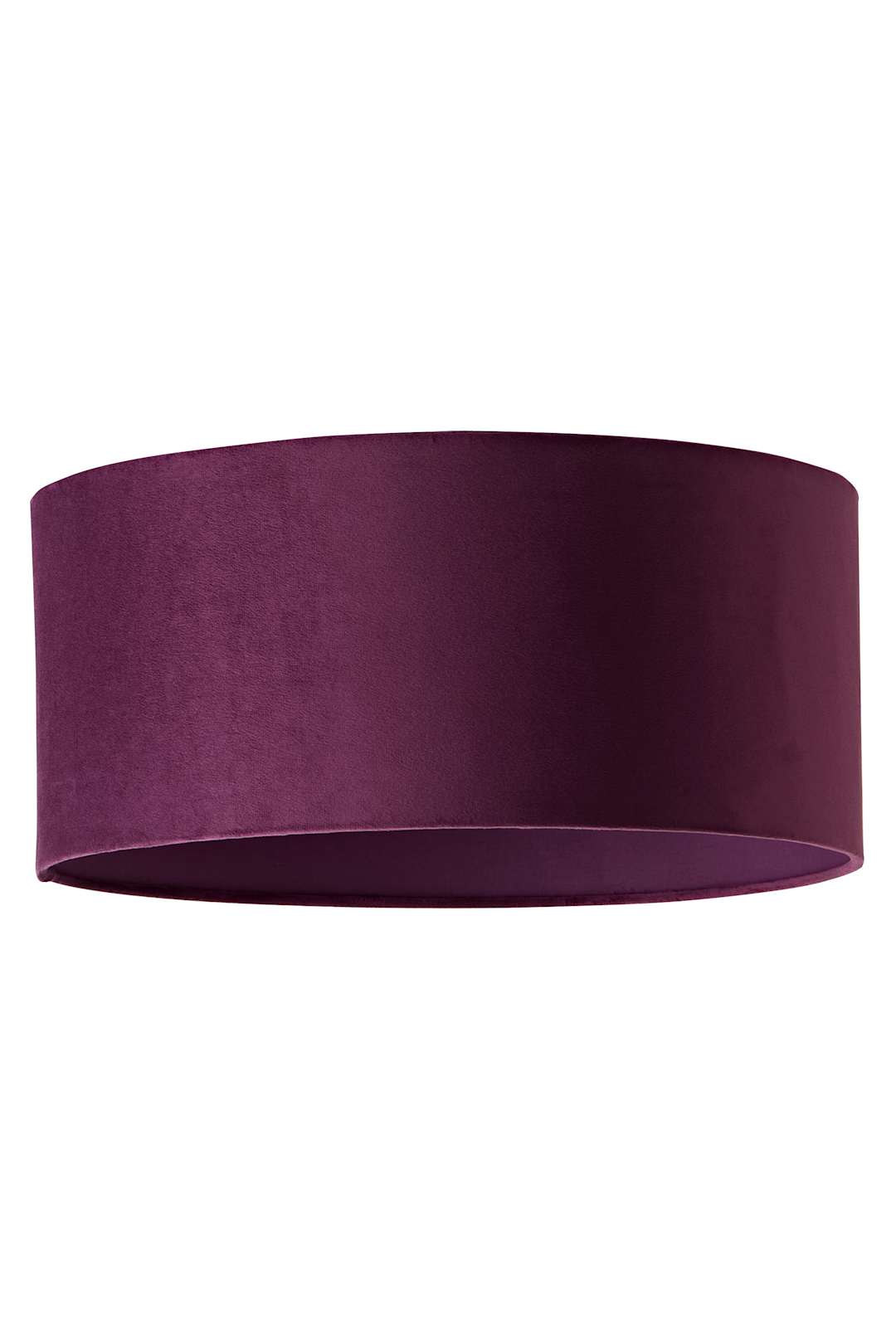 ValueLights Ashley Large 45cm Full Velvet Squat Drum Ceiling Lamp Shade with Bulb in Purple