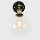 image 1 of ValueLights Industrial Style Black And Gold Wall Light With Tinted Glass Shade