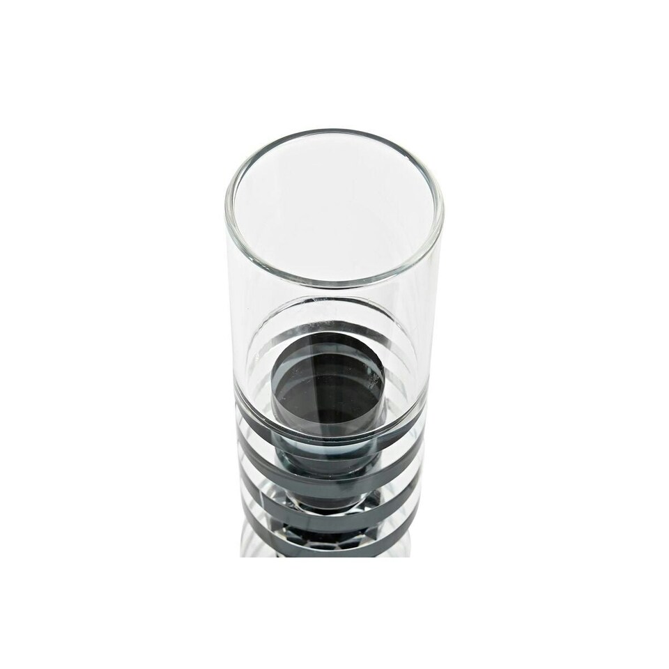image 1 of Candleholder DKD Home Decor 6 x 6 x 28 cm Crystal Black Transparent N/A