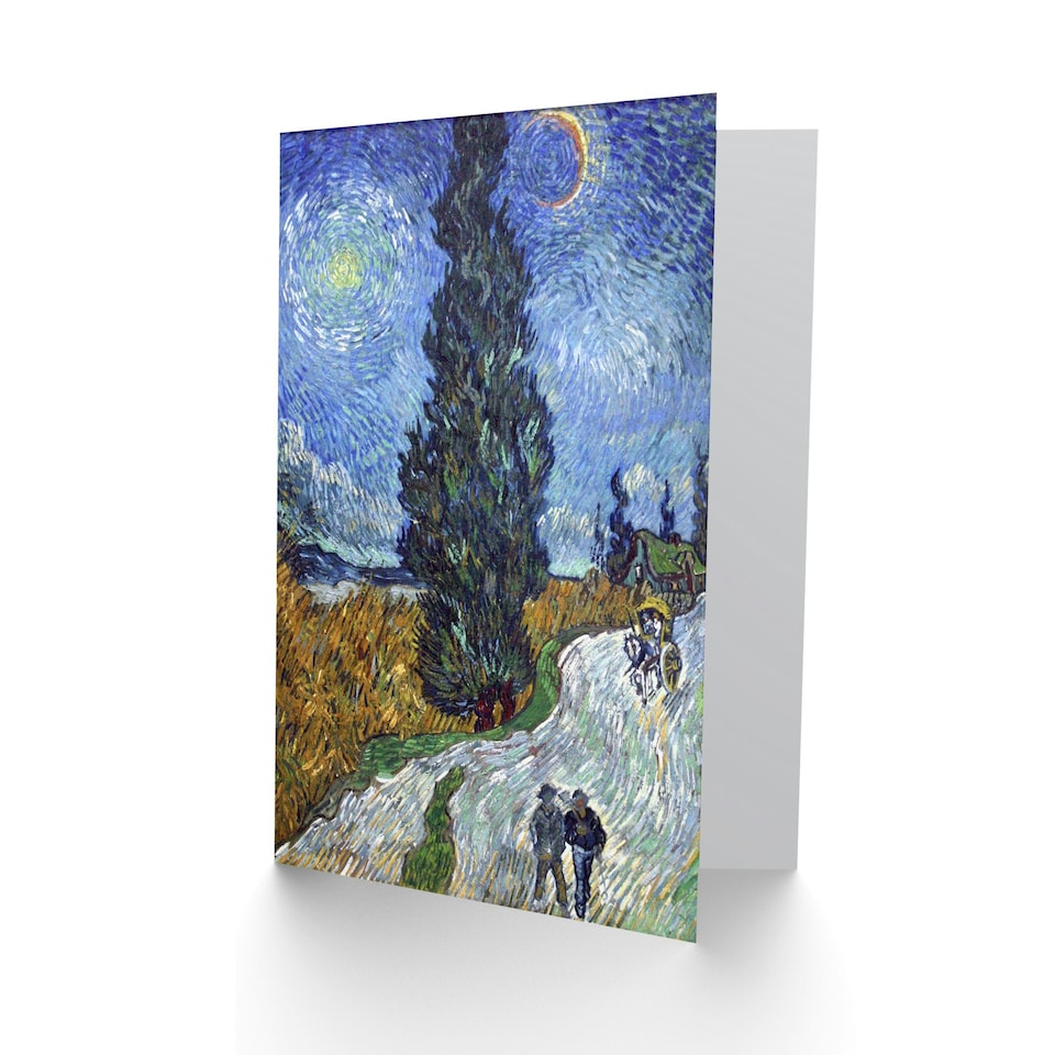 image 1 of Vincent van Gogh Art Card Road with Cypress and Star