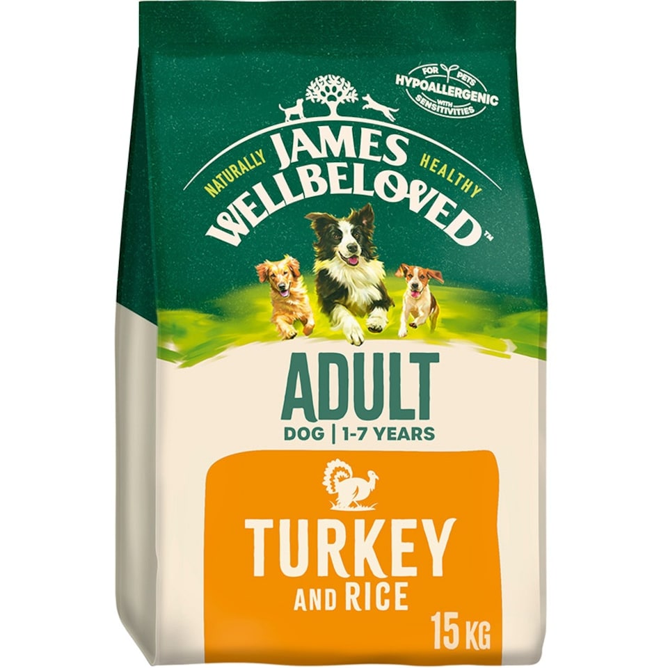 image 1 of James Wellbeloved Turkey/Rice Adult Dog Maint 15KG