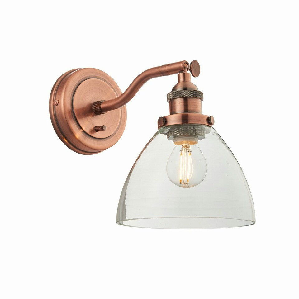 image 1 of Hansen 1 Light Wall Glass, Aged Copper Plate, E14