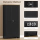 image 5 of HOMCOM 172cm Wooden Storage Cabinet Cupboard With 4 Shelves Black