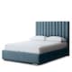 image 1 of Evangeline Divan Bed with Upholstered Headboard - Blue - Single / 3ft