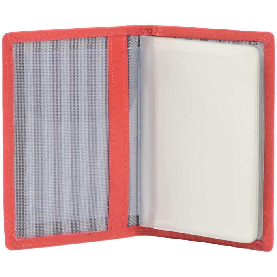 image 1 of London Leathergoods Unisex Soft Leather Credit Card/Travel Card Holder/Wallet | Red | Red