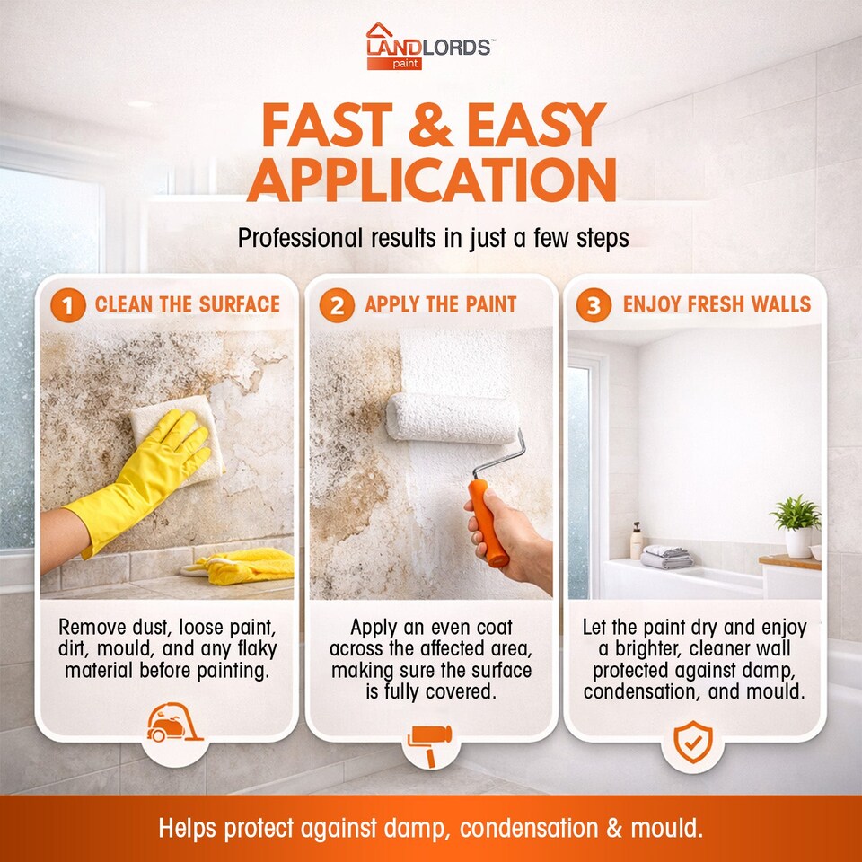 image 1 of Landlords Paint - Anti-Damp Paint - Damp Proof Protection for Interior Walls & Ceilings - Rock Salt - 5L