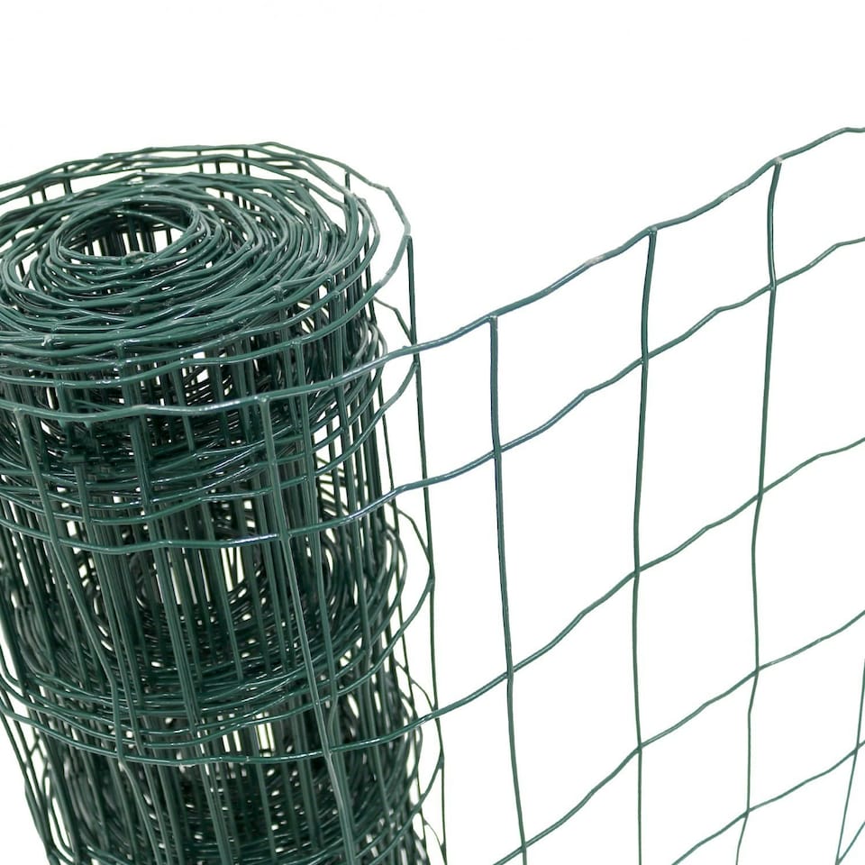 image 1 of Oypla 1.2m x 10m Green PVC Coated Galvanised Steel Wire Mesh Fencing Garden Euro Fence Green