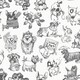 image 1 of Muriva Pooches Mono Wallpaper - Black/White - 10m x 52cm | Black