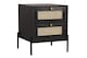 image 1 of Rattan Bedside Table 2 Drawer - Mango Wood/Iron - L45 x W45 x H55 cm - Black Finish with Natural Rattan - Assembly Required