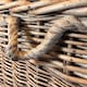 image 4 of Square Hessian Lined Wheeled Log Basket | Brown | Brown | L