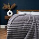 image 2 of BHS Jumbo Cord Throw with Plain Velvet Backing, Grey Grey | Grey